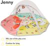 LIONELO Jenny Babydecke Krabbeldecke, 6-eckige Form, 2 Spielbögen, 5 Spielzeuge, Bauchliegekissen,Druck mit Tiermotiven, Seitenwände hoch verstellbar weiche Füllung Bild 4