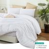 Utopia Bedding Bettbezug-Set mit Kissenbezügen – 3-teiliges Bettwäsche-Set mit Reißverschluss – 1 Bettbezug mit 2 Kissenbezügen – weich gebürstete Mikrofaser (Queensize, Weiß) Bild 3