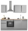 Küchenzeile >Denver< Grau / Grau matt mit Lancelot Eiche Dekor - 220x211x60cm (BxHxT) Bild 5