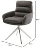 Drehstuhl Abelia-Flex mit Armlehnen Mikrofaser Anthrazit Vintage Kreuzgestell breit Edelstahl 360° drehbar Wippfunktion Bild 2
