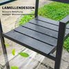 Outsunny Gartenstuhl mit Lamelldesign, Armlehnen (Gartenstühle, 4 St), für Garten, Balkon Terrasse 52 x 51 x 90 cm Schwarz Bild 5