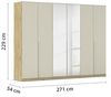 Rauch Möbel Alabama, Kleiderschrank für Schlafzimmer, Kinderzimmer, Wohnzimmer, Garderobe, Flur, 6-türig, Spiegel, mit Zubehör Basic, Farbe Beige/Eiche Artisan. Holz, Breite 271 cm Bild 3