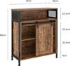 SogesHome Buffets Sideschrank Küchenschrank mit Schiebetür Sideboard mit 3 offenen Fächern für Aufbewahrung für Küchen Wohnzimmer Vintagebraun 70 x 30 x 80 cm Bild 2