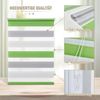 Deswell Doppelrollo Klemmfix ohne Bohren Grün-Grau-Weiß B50 x H130 cm (Stoffbreite 46cm) Rollos für Fenster ohne Bohren für Fenster mit Lichtdurchlässig & Verdunkelnd/Höhe Stufenlos Verstellbar Bild 3