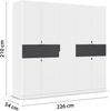 Rauch Möbel Ticao, Drehtürenschrank, Kleiderschrank, Kleiderschränke, Garderobe, Schrank mit Stauraum, 9-türig, 2 Schubladen, Farbe Weiß-Grau metallic, Schwarz, 226 x 210 x 54 cm Bild 3