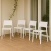 Dmora - 4er Set Gartenstühle Ancona, Gartensitz, Für drinnen und draußen, Stapelbar, Made in Italy, 47x53 h82 cm, Weiß Bild 2