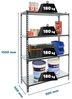 Simon Rack Schwerlastregal, 1500 x 900 x 500 mm, Bis 180 kg Belastbar, 4 Verstellbare Ablagen, Kellerregal, Lagerregal, Anthrazit/Weiss - Simonclick Bild 2
