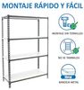 Simon Rack Schwerlastregal, 1500 x 900 x 500 mm, Bis 180 kg Belastbar, 4 Verstellbare Ablagen, Kellerregal, Lagerregal, Anthrazit/Weiss - Simonclick Bild 5