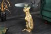 riess-ambiente Beistelltisch WILDLIFE PANTHER 60cm gold / transparent · Wohnzimmertisch aus Metall (Einzelartikel, 1-St), Glas-Platte · rund · handmade · Skulptur · Urban Jungle Design Bild 2