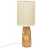 Licht-Erlebnisse Nachttischlampe ANDRE, ohne Leuchtmittel, Braun Beige Stoffschirm Keramik Fuß in Holzoptik 28 cm klein E14 Bild 4