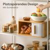 Praknu Brotkasten Brotkasten Groß aus FSC® Holz mit Schiebetür - Brotaufbewahrung, Bambus, FSC® Holz - Platzsparend und stilvolle Brotbox für längere Frische Bild 4