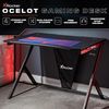 X Rocker Ocelot Carbon Gaming-Schreibtisch mit Mousepad & Kabelmanagement - blau/rot Bild 3