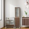 Elegant Home Fashions Tyler Holz Badezimmer Freistehender Aufbewahrungsschrank 33 x 66 x 86,8 cm Mit Schublade & Regalen 2 Ton Weiß/Braun EHF-F0010, White/Natural Wood, One Size Bild 2