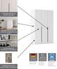 Rauch Möbel Alabama, Kleiderschrank, Garderobe, 4-türig, Spiegel, Zubehör Premium, 2 Kleiderstangen, 7 Einlegeböden, Schubladeneinsatz, Farbe Grau metallic, Schwarz, Griff Grau metallic, 181 x 229 x 54 cm Bild 4