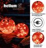hellum LED Deko Glaskugel Rissoptik rot Ø 25 cm 24 LEDs rot Outdoor Zuleitung 5 m, 59 lm, transparent Außen-Transformator Bild 4