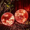 hellum LED Deko Glaskugel Rissoptik rot Ø 25 cm 24 LEDs rot Outdoor Zuleitung 5 m, 59 lm, transparent Außen-Transformator Bild 5