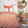 Kinderbettwäsche Set Rot 135x200 80x80 cm Motiv Lustiger Fuchs aus 100% Baumwolle mit Reißverschluss Bild 5