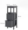Midischrank Vilda Grau 30 x 89 cm mit 2 Schubkästen Vicco Bild 3
