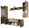 Anbauwand BZ5110 Wohnwand Artisan Eiche Nb. / Grau Akustiklamellen ca. 280 x 199 x 37 cm Bild 3