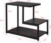 SoBuy Beistelltisch FBT65, mit Glasplatte Sofatisch Glastisch Couchtisch mit 3 Ablagen schwarz Bild 3