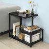 SoBuy Beistelltisch FBT65, mit Glasplatte Sofatisch Glastisch Couchtisch mit 3 Ablagen schwarz Bild 5