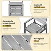 JUMMICO Gartenstühle 6 Stück, klappbar, stapelbar & breitere Rückenlehne, Voll-Aluminium Gestell mit Holzoptik Bild 5