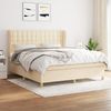 vidaXL Boxspringbett mit Matratze Creme 160x200 cm Stoff 3128858 Bild 2