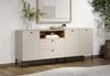 trendteam smart living - Sao Paulo - Sideboard - Kashmir (Beige)/Evoke Eiche - Kommode mit Soft-Close Funktion - (BxHxT) 197 x 85 x 42 cm - Schwarze Metallgriffe und -Füße Bild 4