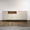 trendteam smart living - Sao Paulo - Sideboard - Kashmir (Beige)/Evoke Eiche - Kommode mit Soft-Close Funktion - (BxHxT) 197 x 85 x 42 cm - Schwarze Metallgriffe und -Füße Bild 2