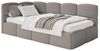 Selsey Jugendbett 90x200 cm Links Polsterbett mit Stauraum Gepolstetes Kopfteil Stabiler Rahmen aus Kiefer und Fichte Hochwertiger Bezug in Grau Für Kinderzimmer Bild 3