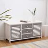 Rebecca Mobili Lowboard für Fernseher, Fernseherschrank 2 Türen 3 Schubladen, Holz, Weiß Grau, Vintage, Wohnzimmer Eingang - Maße: 44 x 90 x 34 cm (HxLxB) - Art. RE6080 Bild 2
