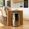 Kitchen Move Bat-48Ls09-B Ss One-Touch Halbautomatisch-Abfalleimer Küche Form Quadratisch Edelstahl Chrom 50 L Bild 3