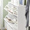 SoBuy FSR134-W Schuhkipper Schuhablage mit 2 Klappen, 2 Türen und 2 Schubladen Flurschrank Schuhschrank mit Sitzbank Schuhbank mit Sitzfläche BHT ca. : (92-124) x115x24 cm Bild 5