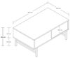 Hanah Home Stylish Coffee Table with Metal Frame, Oak & Travertine Finish, 90 x 54 x 38.6 cm | 100% Melamine Coated, 18 mm Thick | Modern Marble Design for Living Spaces Bild 2