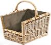 Kobolo Kaminholzkorb Holztrage Rattan grau abnehmb. Jutestoff dunkel Bild 5