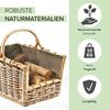Kobolo Kaminholzkorb Holztrage Rattan grau abnehmb. Jutestoff dunkel Bild 2
