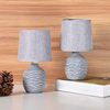 BRUBAKER Tischleuchte Designer Nachttischlampe Grau, Tischlampe, Ohne Leuchtmittel, Deko Nachttischlampen mit Keramikfuß - Modern - 1x oder 2er Set Bild 4