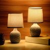 BRUBAKER Tischleuchte Designer Nachttischlampe Grau, Tischlampe, Ohne Leuchtmittel, Deko Nachttischlampen mit Keramikfuß - Modern - 1x oder 2er Set Bild 2