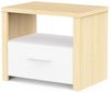 Nachttisch, Holz, Weiß, mit einer leisen Schublade und einer Nische – Nachttisch für Erwachsene im trendigen Design – hergestellt in Frankreich Bild 3