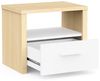 Nachttisch, Holz, Weiß, mit einer leisen Schublade und einer Nische – Nachttisch für Erwachsene im trendigen Design – hergestellt in Frankreich Bild 4