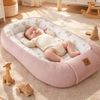 Babynestchen Neugeborene – Nestchen Baby aus Waffel Baumwolle & Baumwollstoff – Babynest für Babybett & Kinderbett – Baby Kokon Tragbar – OEKO-TEX zertifiziert – Zubehör für Babybett - Teddy und Rosa Bild 2