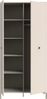 FORTE SALVATRICE Kleiderschrank 95, Eleganter Schrank mit 2 Drehtüren und Einlegeboden, Holzwerkstoff, Weiß, 93,7 cm breit, 195,2 cm hoch, 55,8 cm tief Bild 5