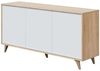 Habitdesign, modernes Sideboard mit 3 Türen – Buffet für Wohnzimmer oder Esszimmer, Beistellschrank mit viel Stauraum in Artik weiß & Eiche, Maße: 154 x 75 x 40 cm (B x H x T), Modell Kikua Plus Bild 5