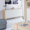 Habitdesign, modernes Sideboard mit 3 Türen – Buffet für Wohnzimmer oder Esszimmer, Beistellschrank mit viel Stauraum in Artik weiß & Eiche, Maße: 154 x 75 x 40 cm (B x H x T), Modell Kikua Plus Bild 2