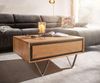 Couchtisch Stonegrace 80x60 cm Akazie Natur 2 Schubladen Steinfurnier Bild 2