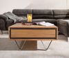 Couchtisch Stonegrace 80x60 cm Akazie Natur 2 Schubladen Steinfurnier Bild 4