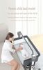Magic ZC Elektrische Bluetooth Intelligent Beistellbett Baby mit Rollen, Faltbar Co-Sleeping Babybett, Fernbedienung und 5-schwankende Zahnräder, Stubenwagen Kleinkind Wiege mit Musik (601 Mid Grey) Bild 4