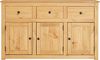 CARO-Möbel Kommode Cancun im Landhaus Stil, Sideboard mit 3 Türen und Schubladen, Moderne Anrichte aus Kiefer massiv mit gebeizter gewachster Oberfläche Bild 3