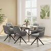 COLAMY Drehbare Esszimmerstühle 6er Set mit Armlehnen, Drehbare Polsterstühle für Küche & Esszimmer aus weichem Florstoff mit Metallgestell und Rückenlehne, für Esszimmer, Küche, Büro,Grau Bild 2