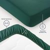 Blumtal® Spannbettlaken 105x190 cm - Bettlaken 105x190 Spannbettlaken aus Microfaser - Spannbetttuch 105x190 cm - Spannleintuch 105x190 - Leintuch 105x190 cm - Bettbezug 105x190 - Laken - Dunkelgrün Bild 3